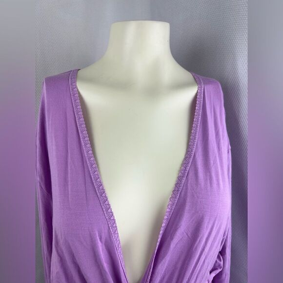 Victoria’s Secret Angels Womens Modal Purple Opent Front Robe Lace Trim Size M/L - Picture 2 of 10